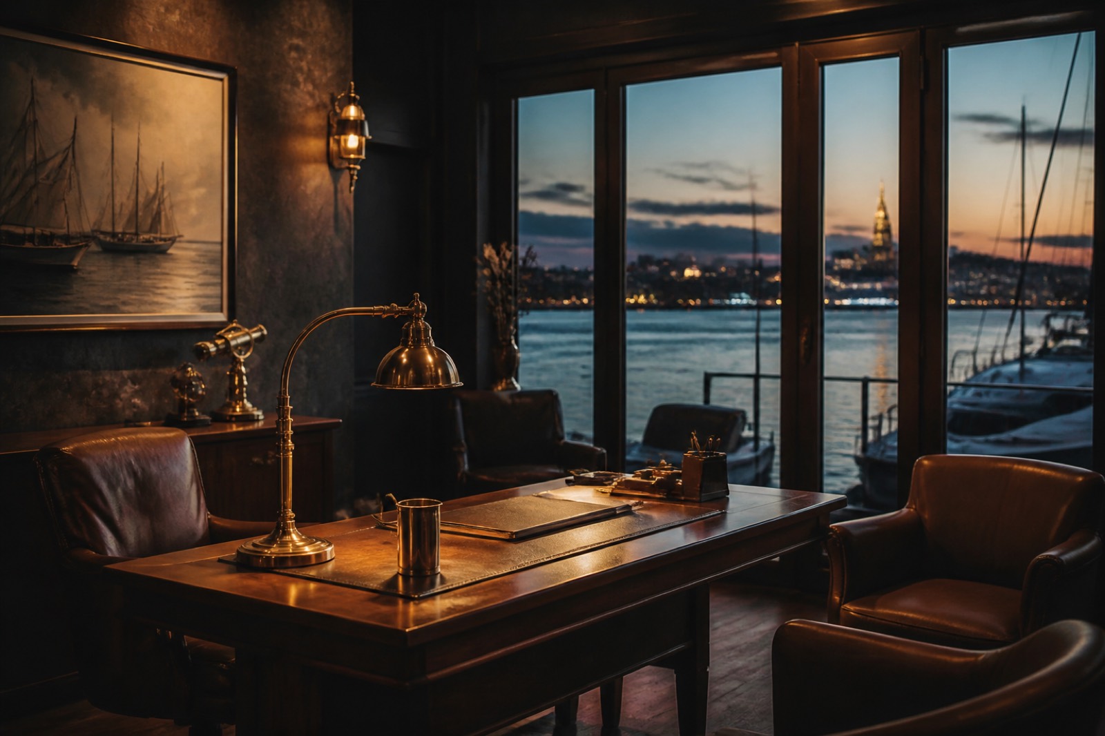 Deniz Marina office toward the water
